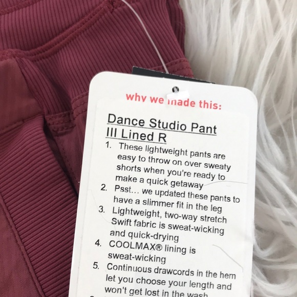 NEW • Lululemon • Dance Studio Pant Wine Berry 6 - Picture 7 of 7